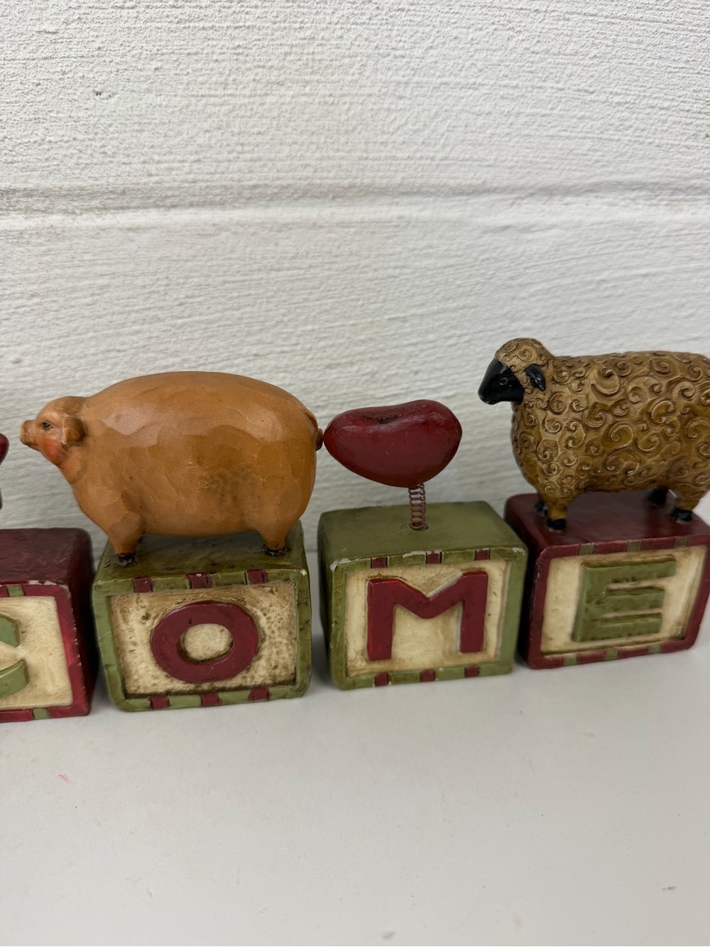 Primitive Farm Animals Block Reversible Welcome Sign - Picture 7 of 14